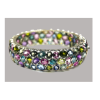 Multi-color gemstones bangle in sterling silver